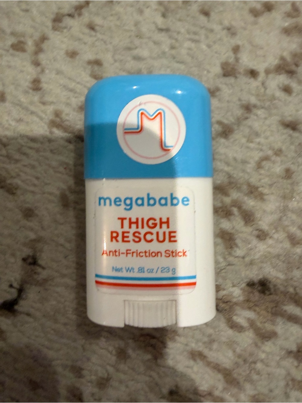 megababe Thigh Rescue Anti-Friction Stick — White & Light Blue